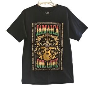 Pier 27 Jamaica One Love Guitar Graphic T Shirt Black M Medium